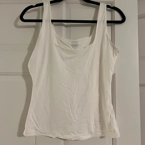 Pumiey Square Neck White Women's Tank Top - Picture 2 of 4